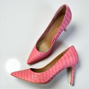 Naturalizer Anna Women's Heels Flamingo Pink Croco Leather Size 8